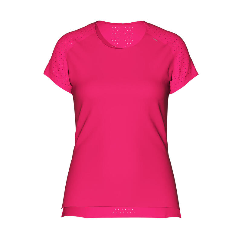 TEE-SHIRT RUNNING FEMME LEGER ET RESPIRANT KIPRUN LIGHT ROSE FLUO