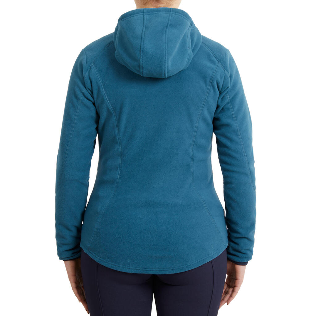 Women's Horse Riding 2-in-1 Hooded Fleece - Petrol