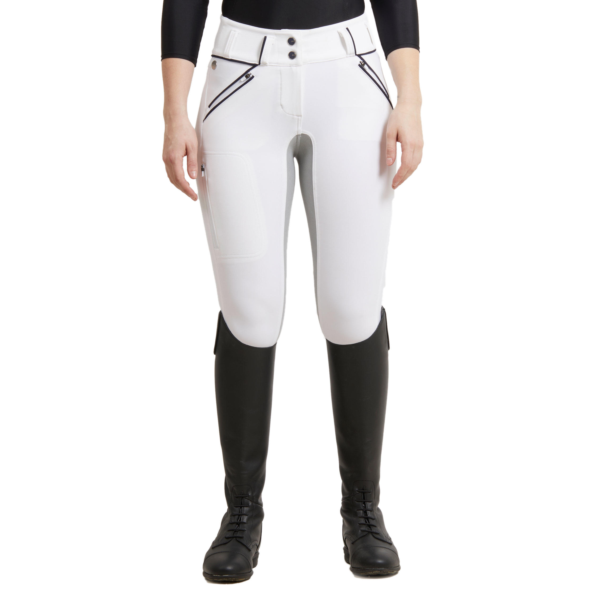 Women's Dressage Full Seat Jodhpurs 900 - White 4/11