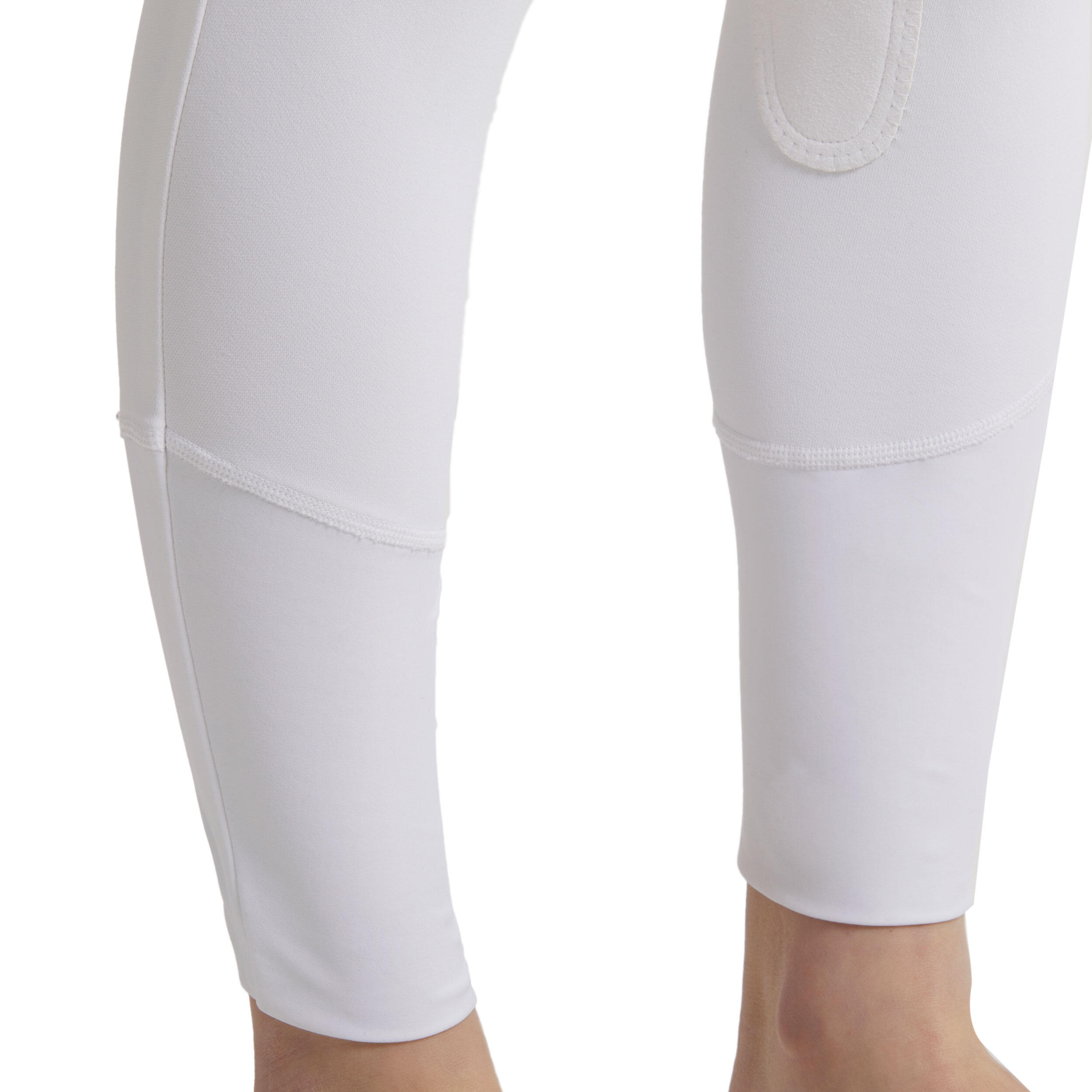 Бриджи для соревнований детские с коленной замшевой леей BR 500 FOUGANZA