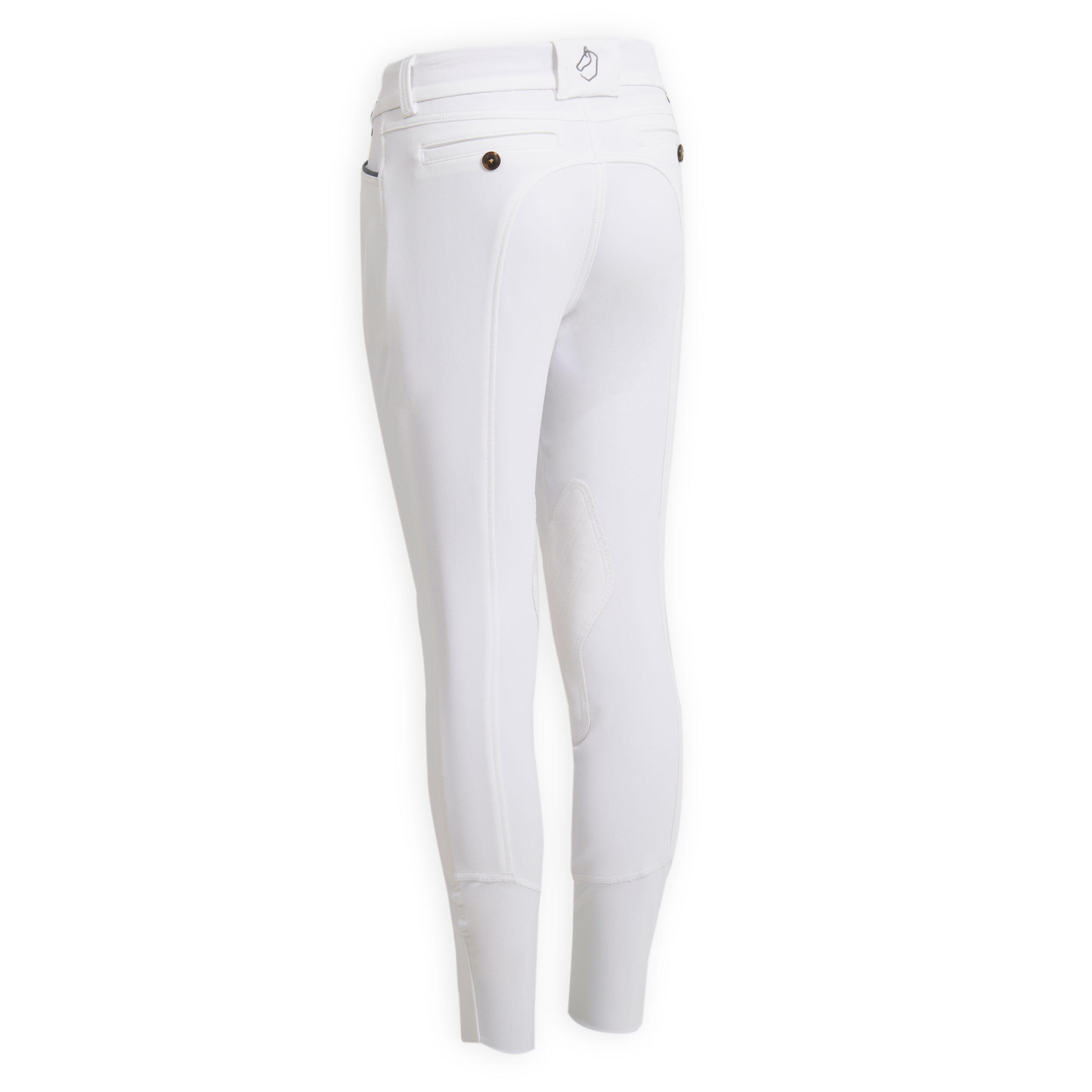 Бриджи для соревнований детские с коленной замшевой леей BR 500 FOUGANZA