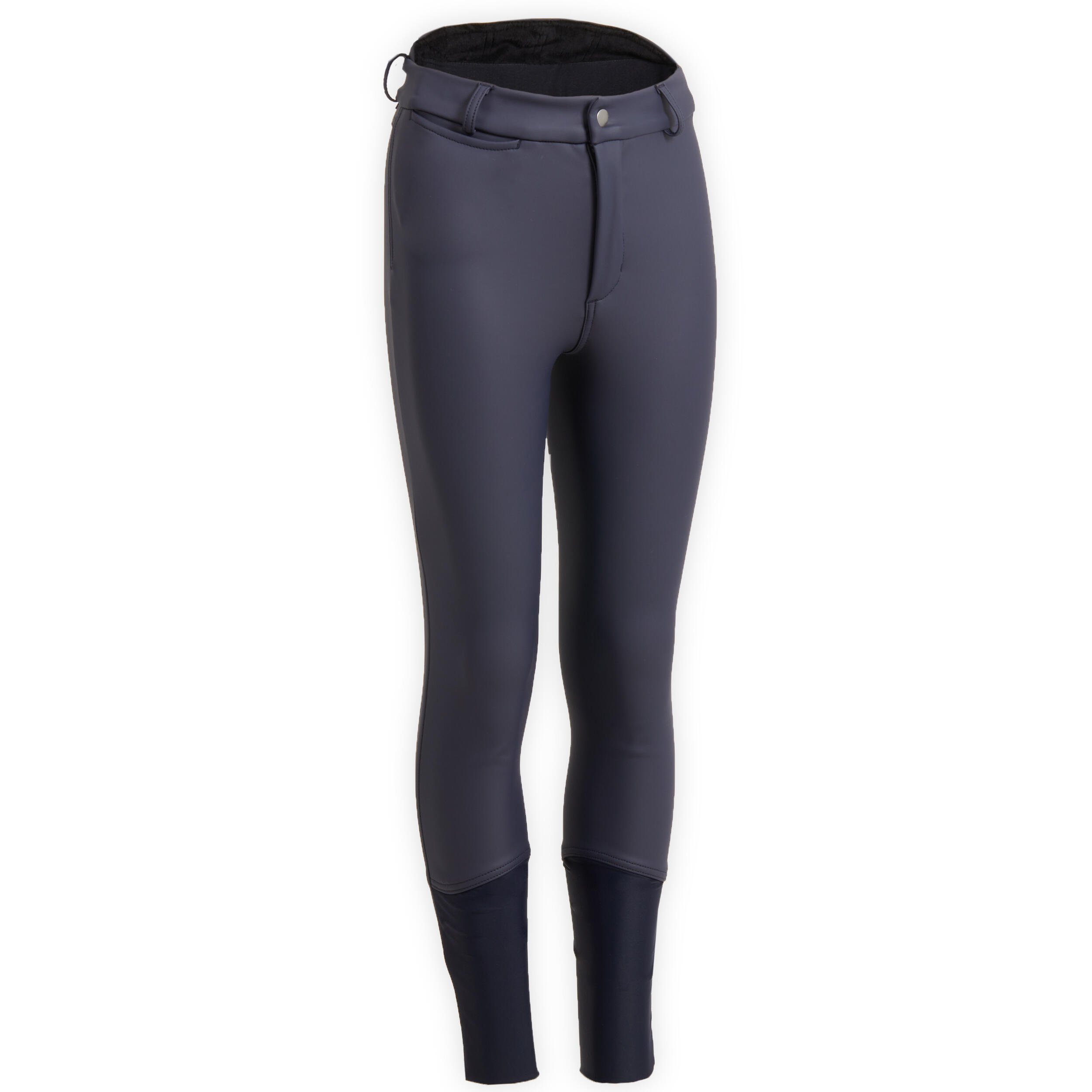 Pantalón equitación Kipwarm cálido Niños Fouganza azul marino 6/7