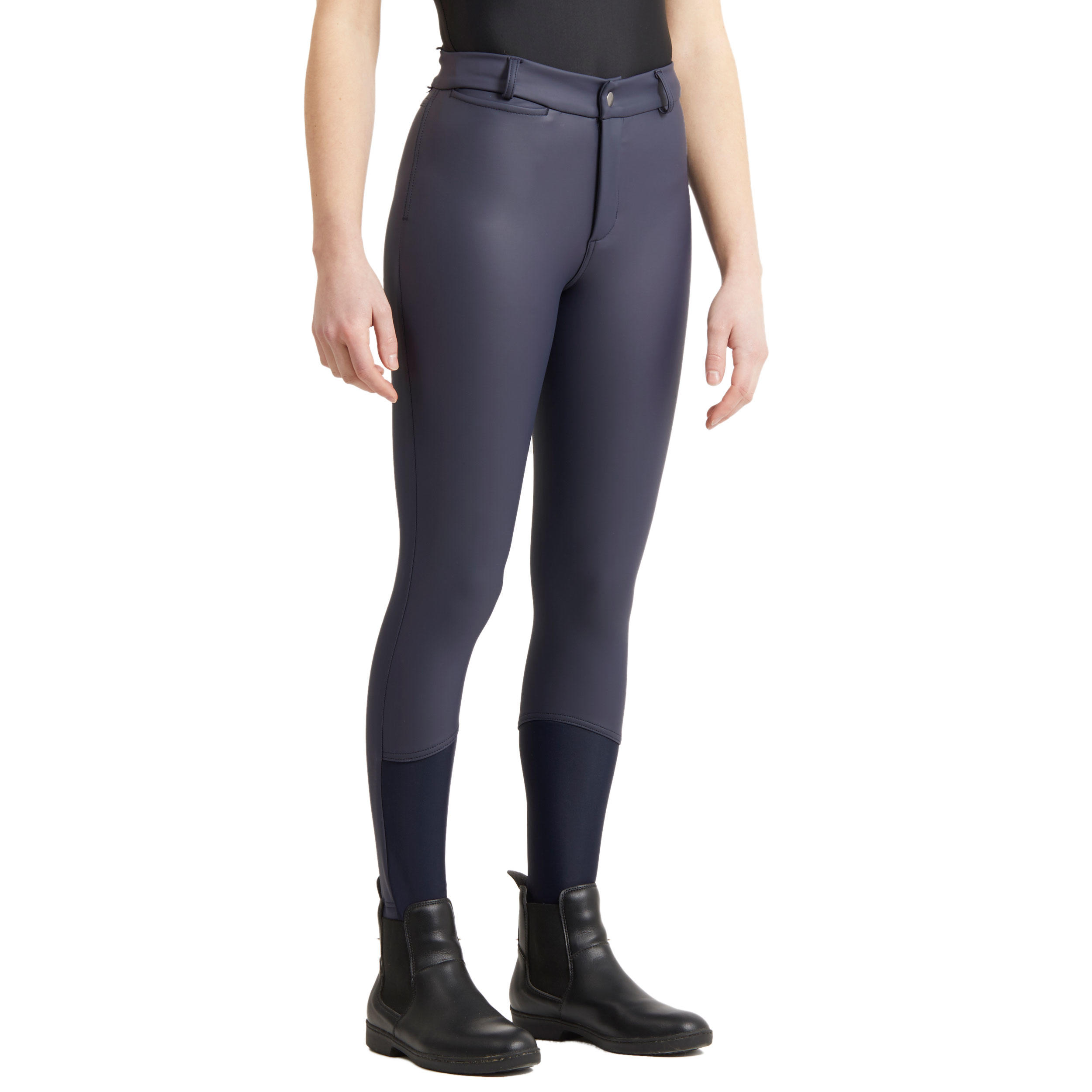 Warme en waterafstotende rijbroek voor kinderen Kipwarm 500 marineblauw 4/9