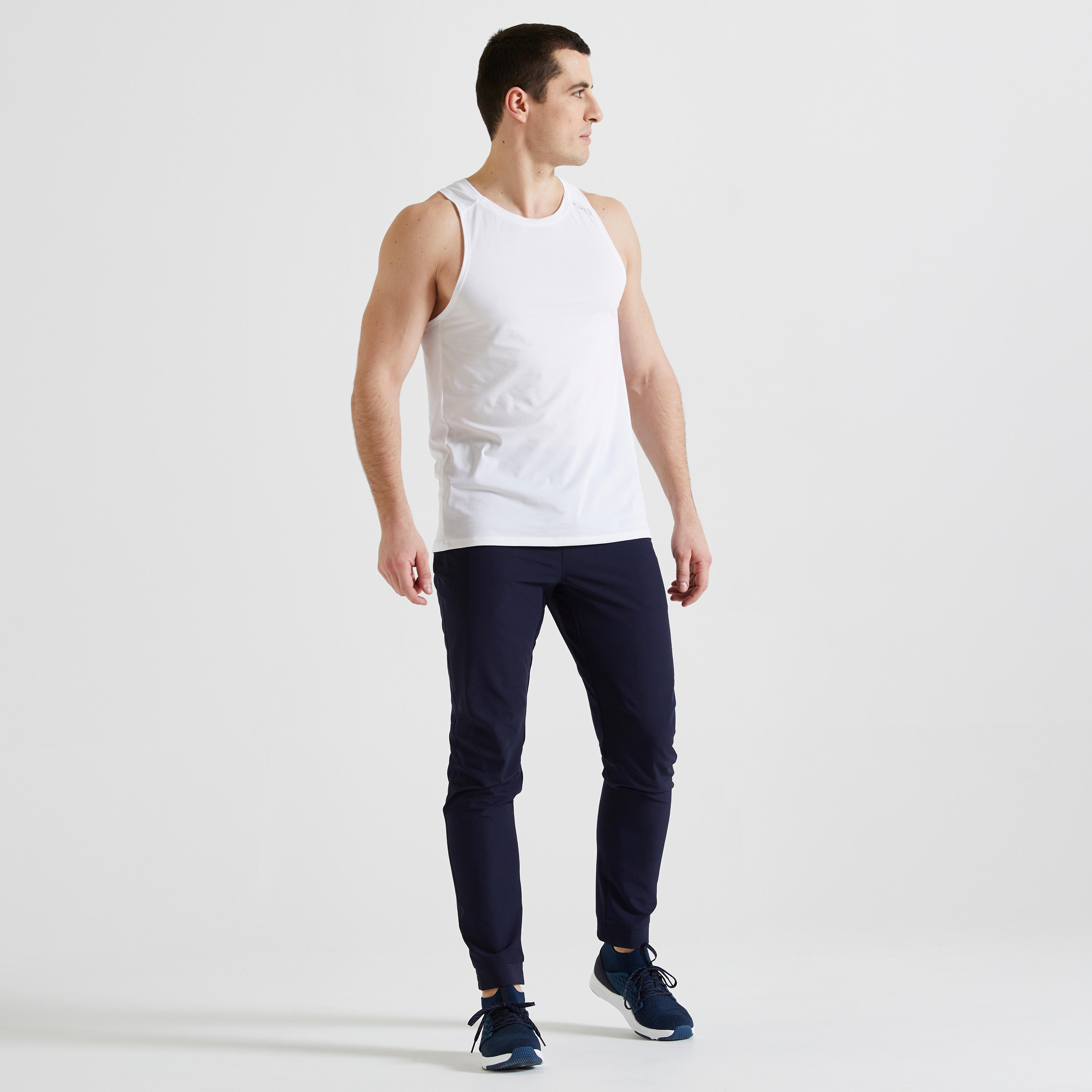Pantalón chándal hombre Gym Fitness Domyos 500 azul oscuro DOMYOS - Decathlon