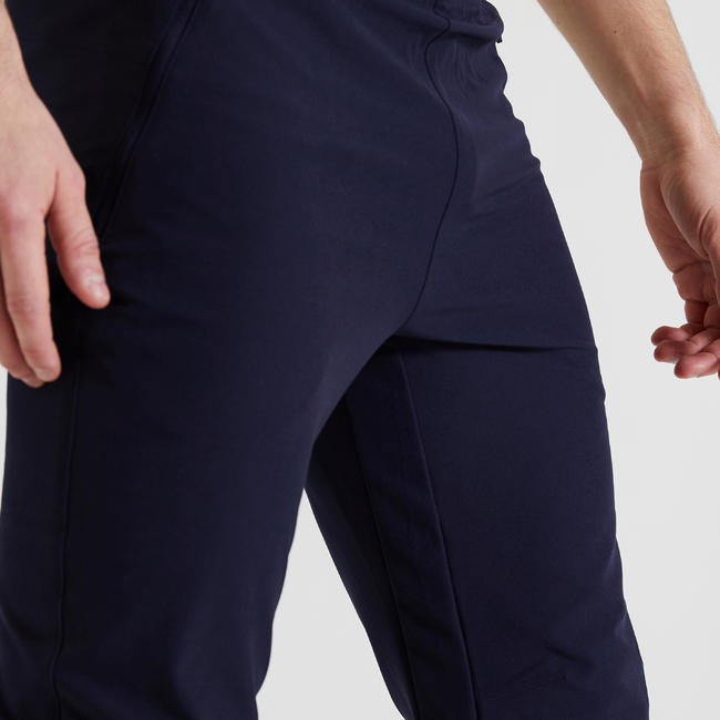 Men's Slim Fit Fitness Bottoms 500 - Navy Blue