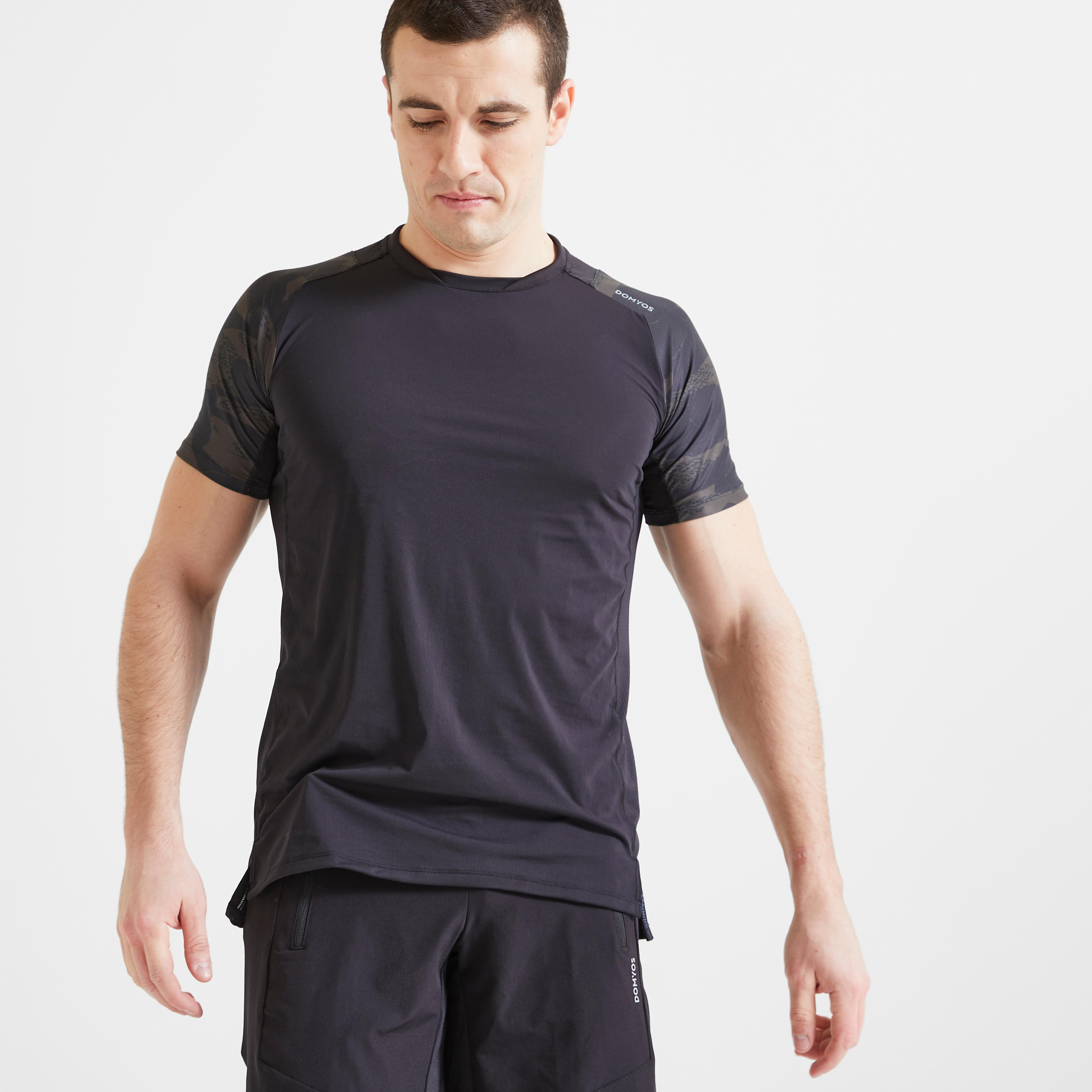 Men's Fitness Cardio Training T-Shirt 500 Camo DOMYOS - Decathlon