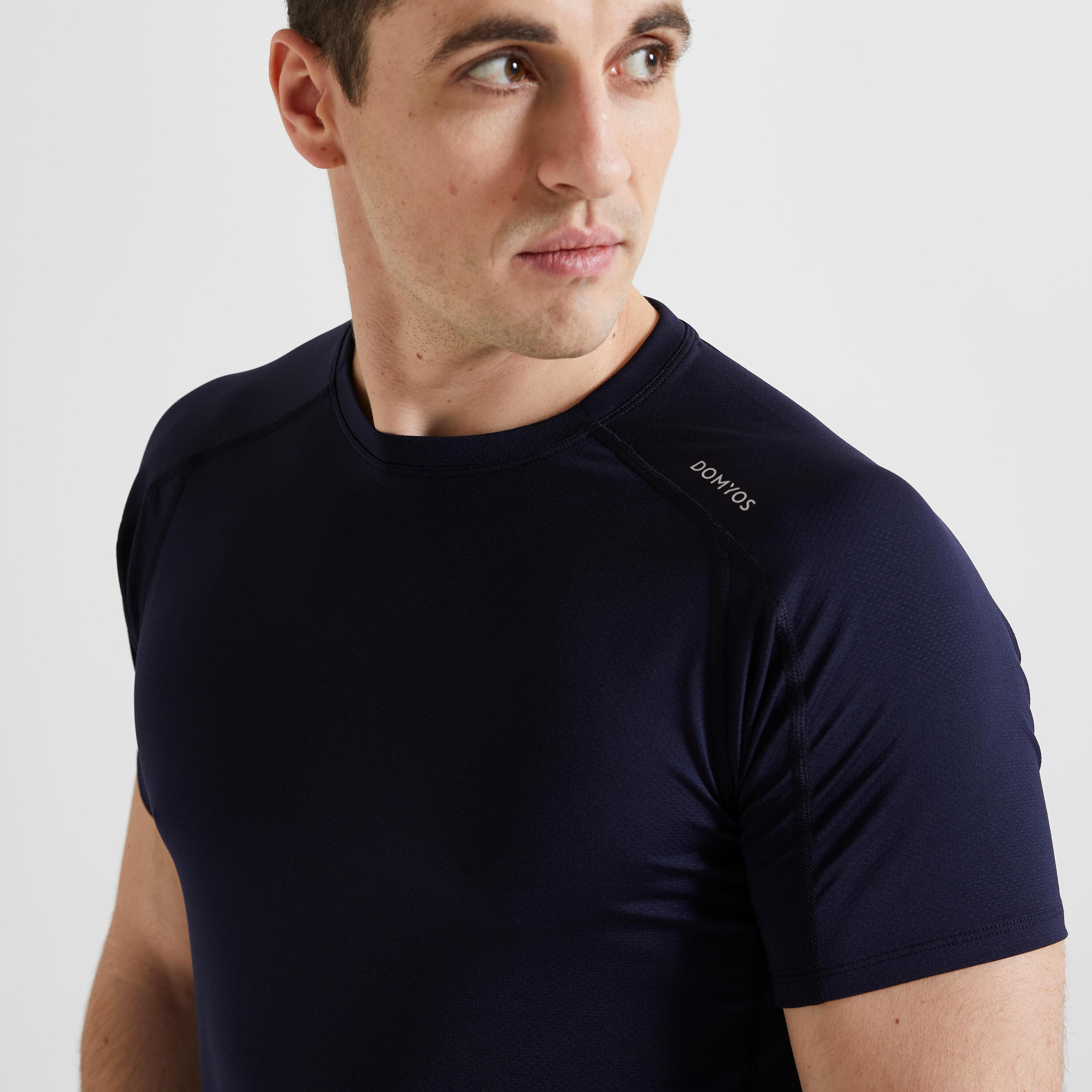 Men's Fitness Cardio Training 100% Mesh T-Shirt 500 - Navy Blue 4/6
