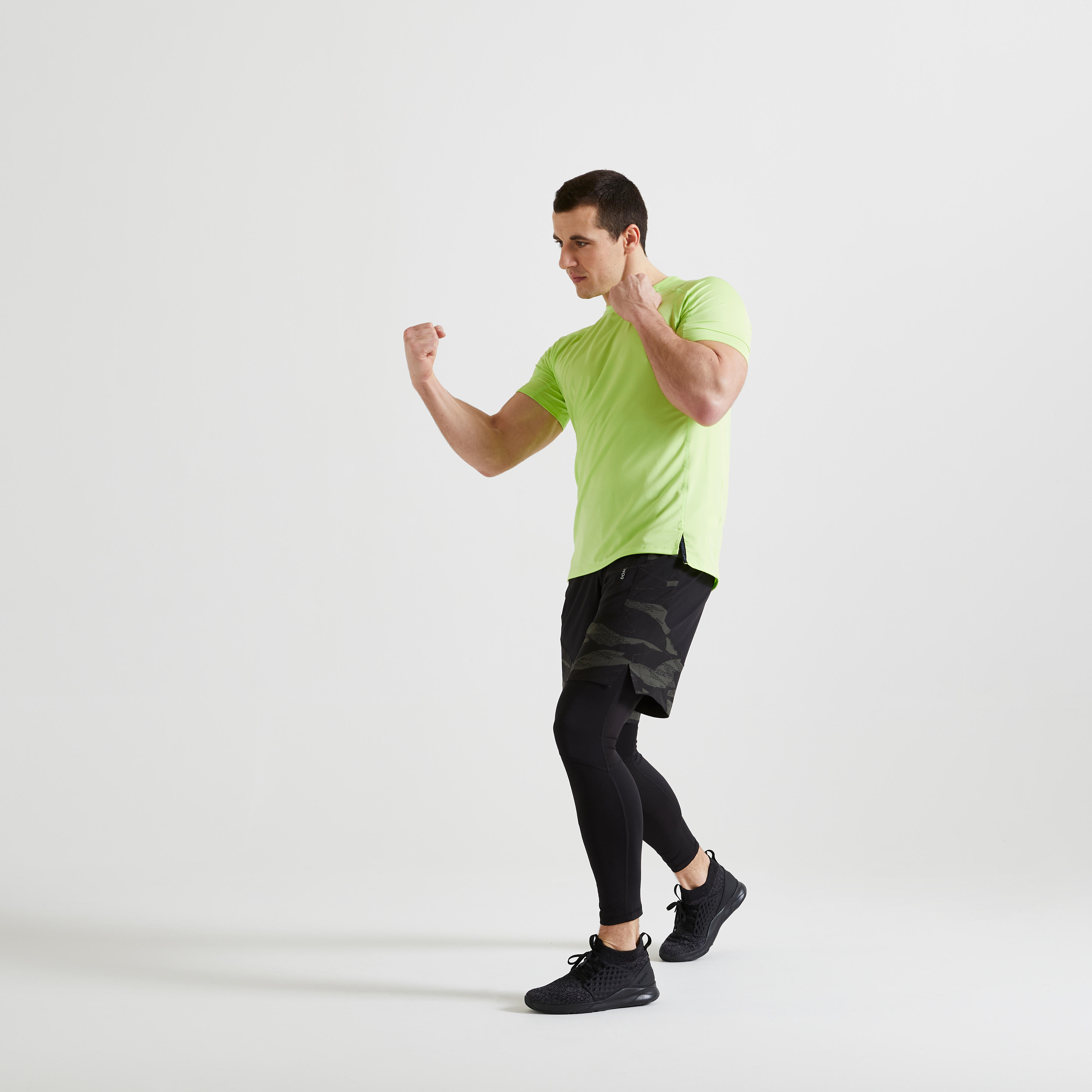 DOMYOS Pánske tričko 520 na kardio fitness zelené M · záber 3