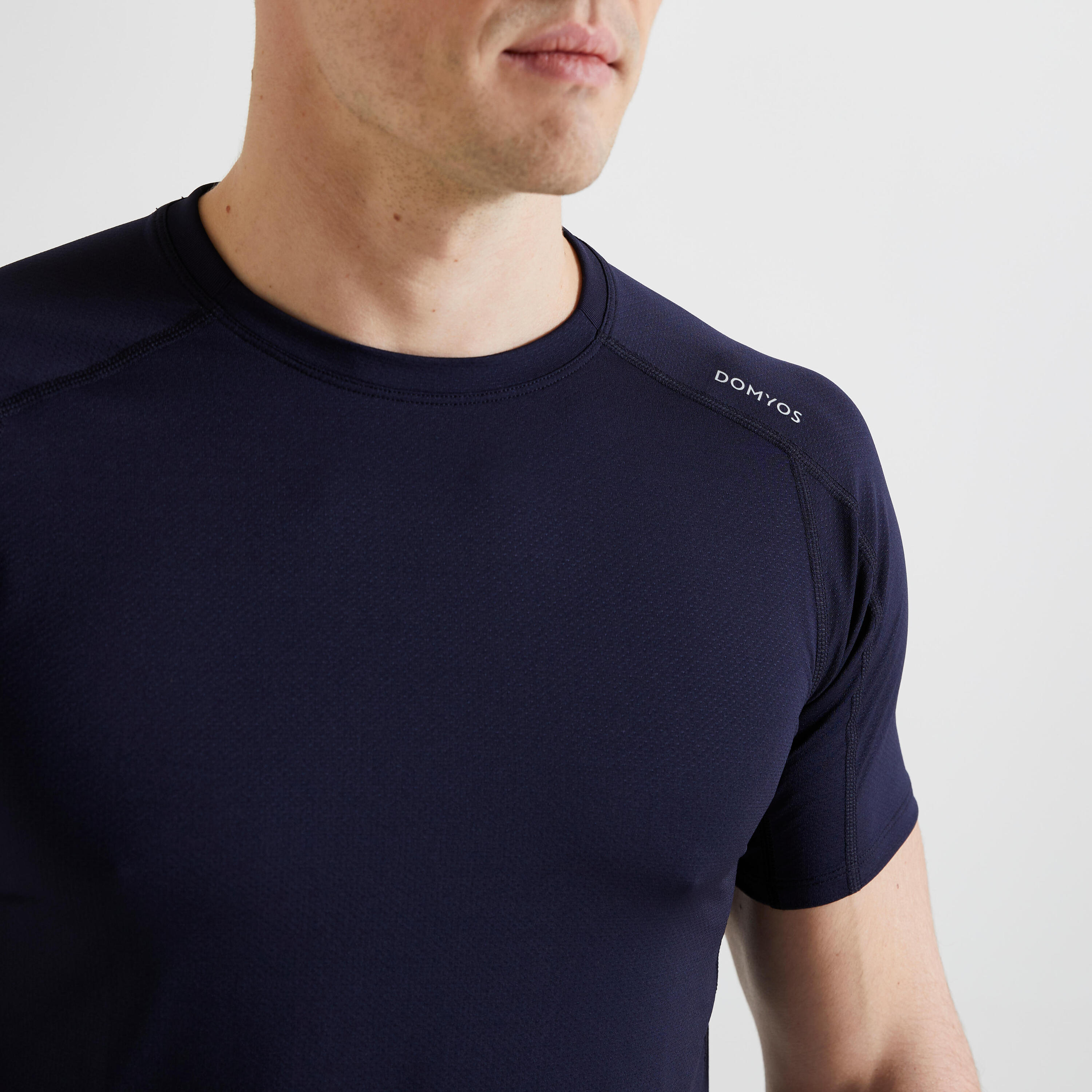 Men's Fitness Cardio Training 100% Mesh T-Shirt 500 - Navy Blue 3/6
