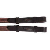 Horse Riding Leather Grip Reins for Horse & Pony - Dark Brown