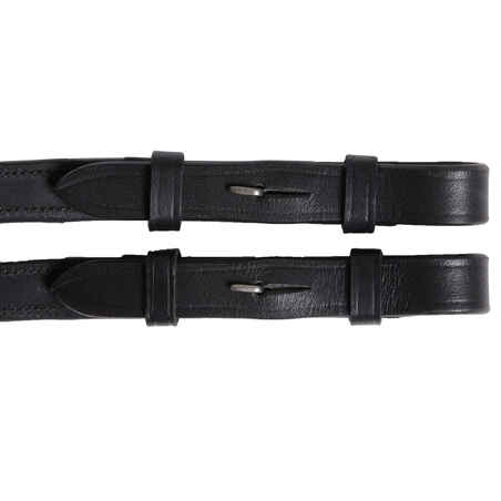 Horse Riding Leather Grip Reins for Horse & Pony - Black