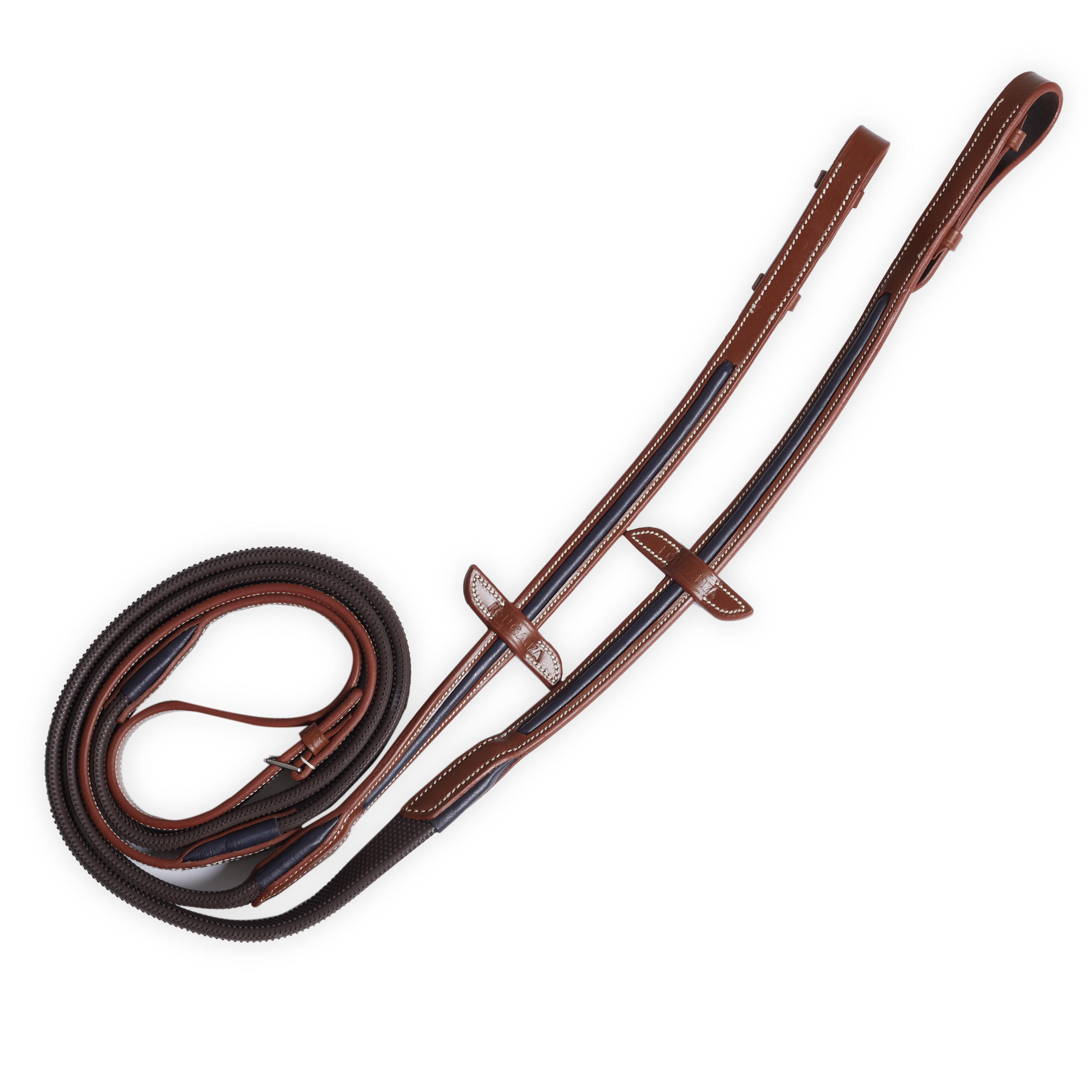 FOUGANZA Horse and Pony Riding Leather Reins 900 Grip - Light Brown