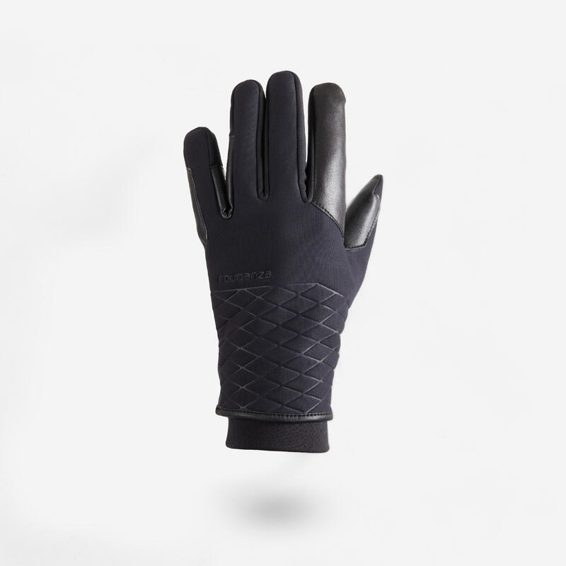 Guantes Equitación 900 Warm Mujer Negro Cálidos Impermeables