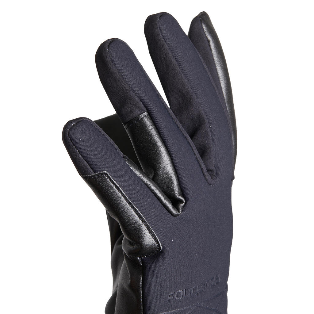 Women's Warm and Waterproof Horse Riding Gloves 900 Warm - Black