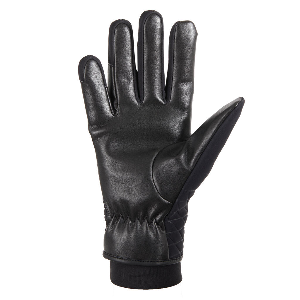 Women's Warm and Waterproof Horse Riding Gloves 900 Warm - Black