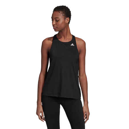 Majica bez rukava za fitness Aeroready ženska crna 