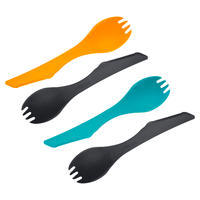Lot 4 couverts de trek spork intégré tout-en-un : fourchette cuillère couteau