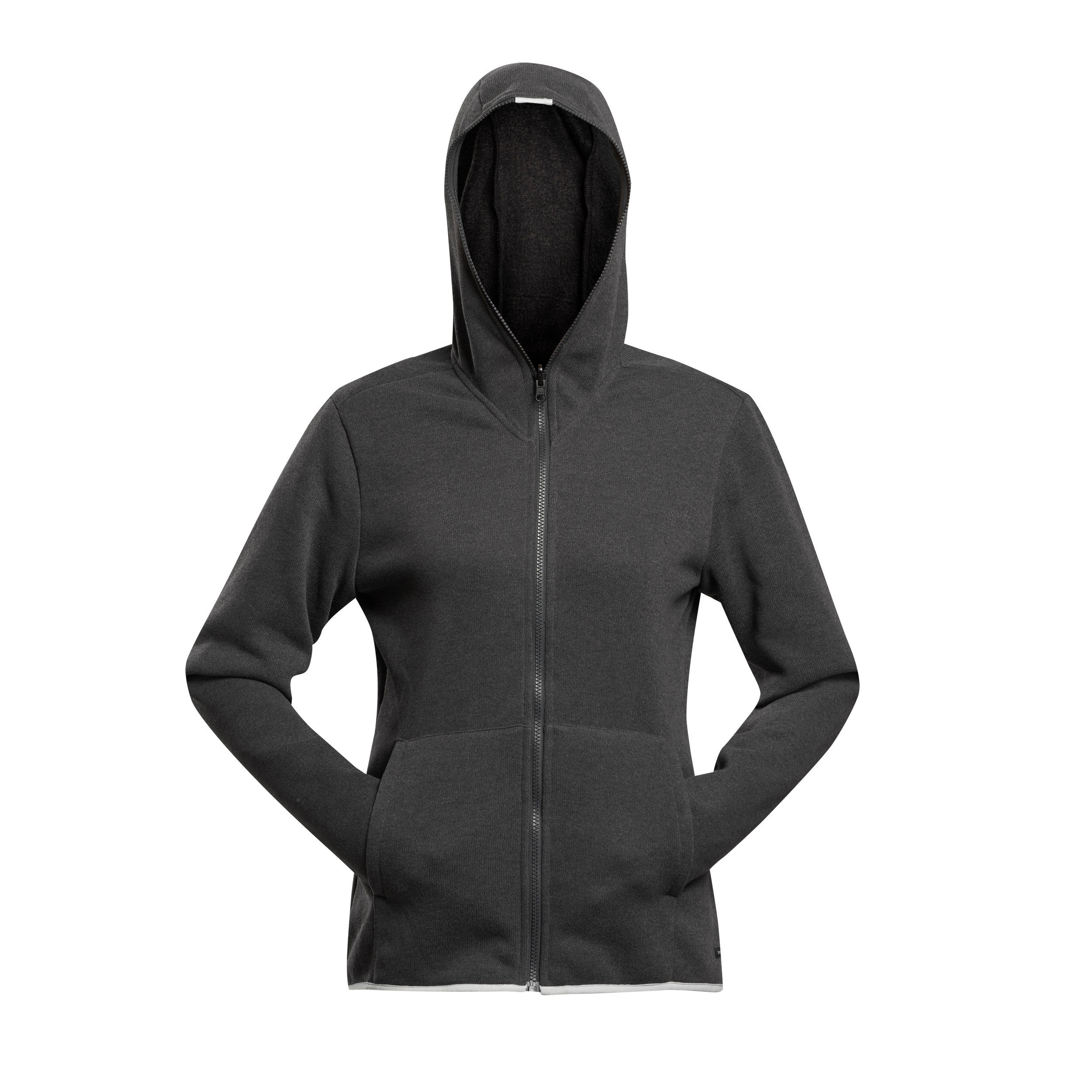 Women's 3in1 Waterproof Comfort 0°C Travel Trekking Jacket-TRAVEL100 Light Grey 2/12