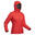Women's Mountain Trekking Padded Jacket Trek 100 with Hood - Brick red