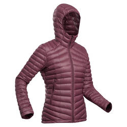 Jaket Down Mendaki Gunung Wanita Trek 100 -5°C - Burgundy