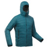Men’s synthetic mountain trekking padded jacket - MT100 hooded -5°C-Petrol Blue