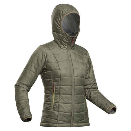 Wattierte Jacke Damen bis -5 °C Trekking - MT100 khaki