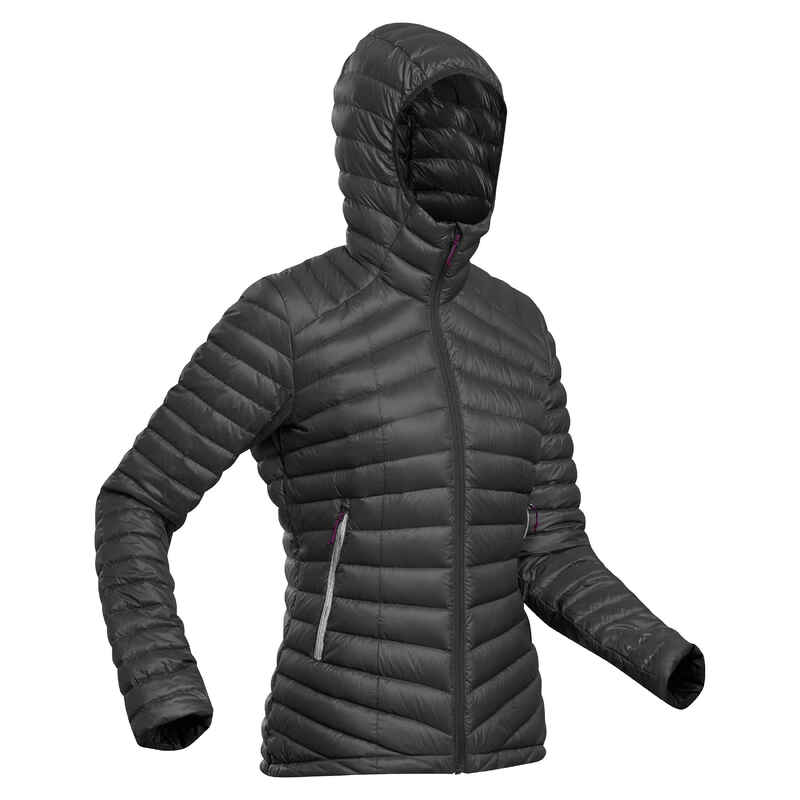 Daunenjacke Damen mit Kapuze Komfort bis -5 °C - MT100 schwarz