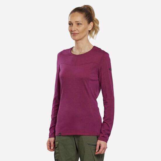 T-shirt en laine mérinos manche longue MT500 - Femme