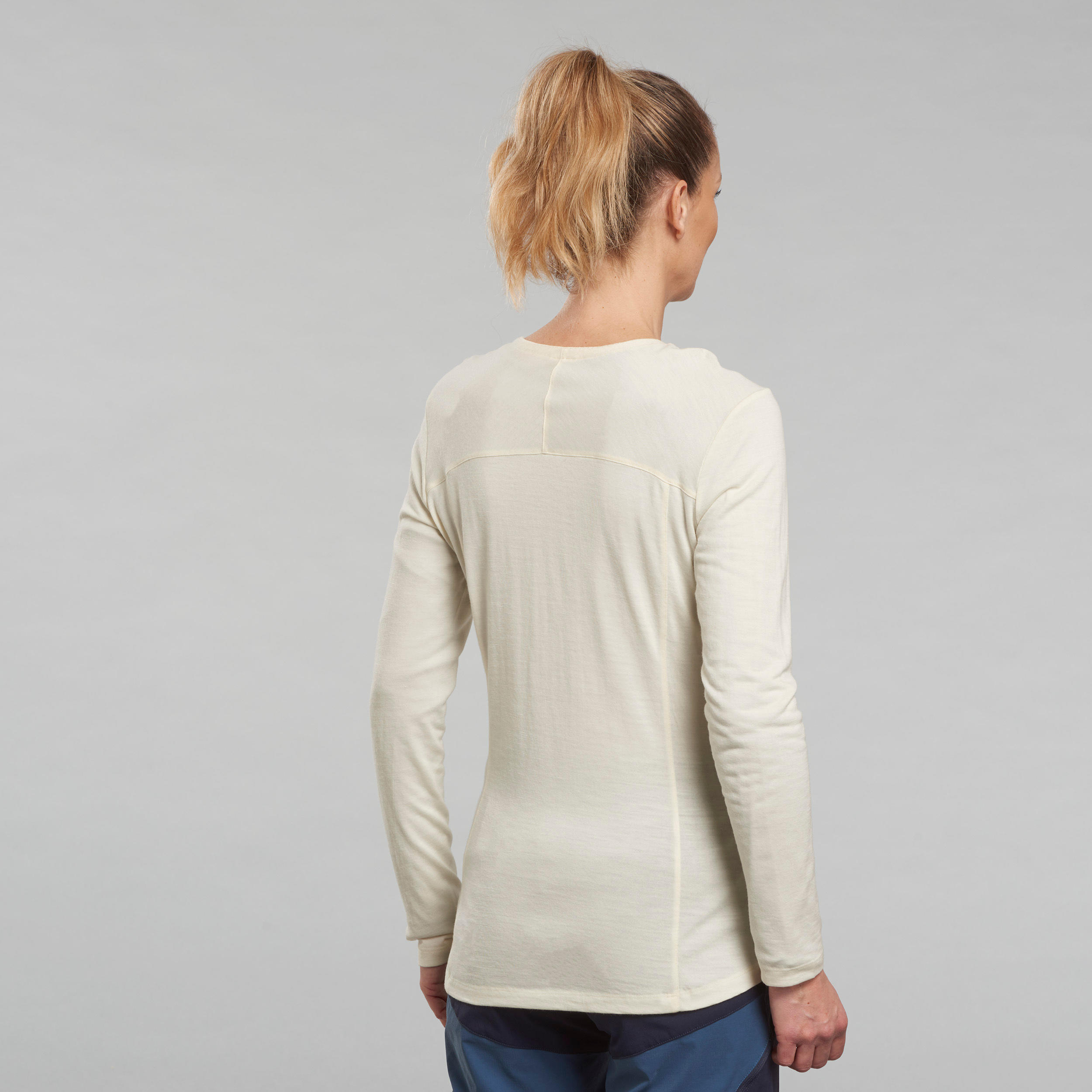Women's Long-sleeve T-shirt Undyed Merino Wool  MT500 3/6