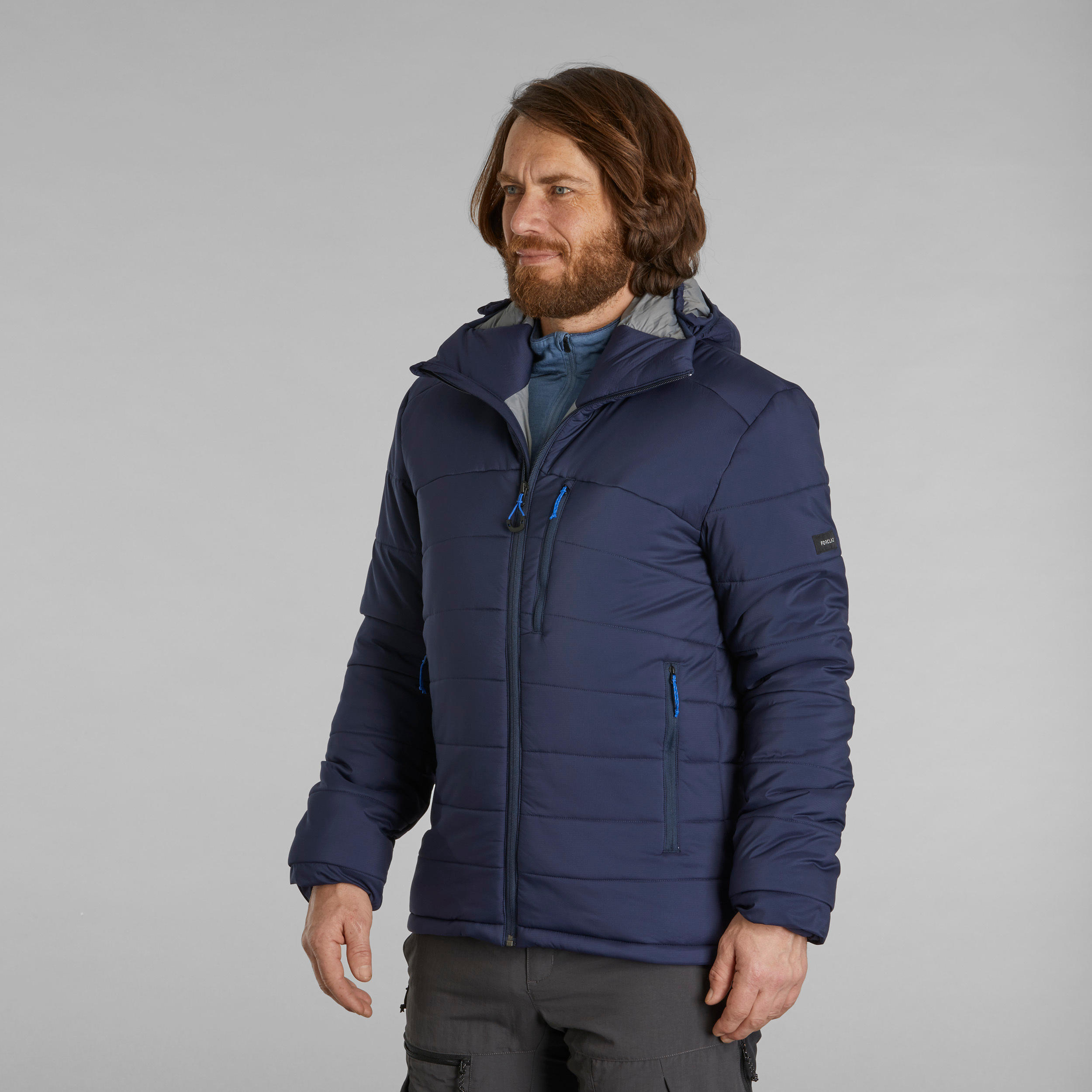 Buy Men's Trekking Padded Jacket With Hood 10°C Navy Online | Decathlon