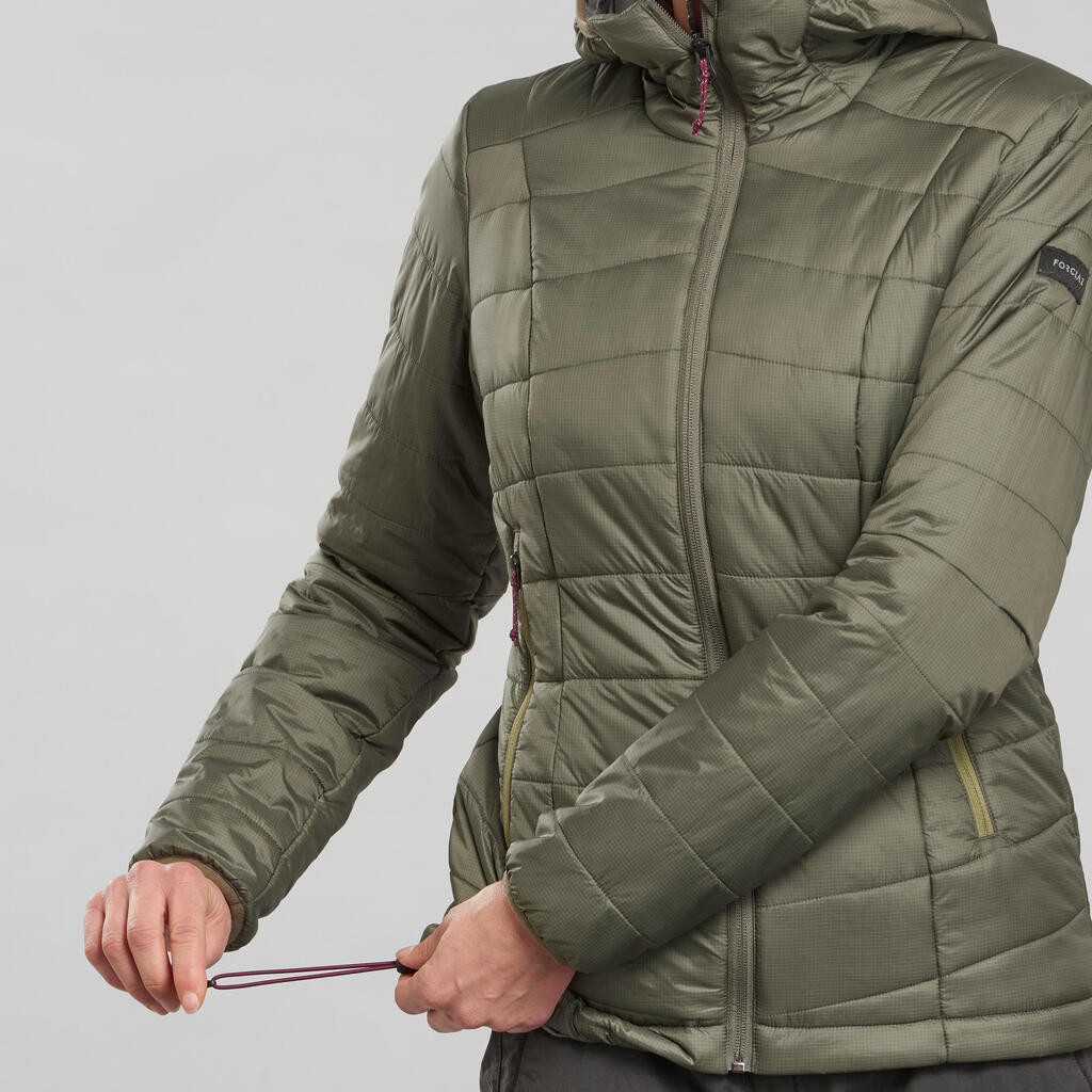 Women's Mountain Trekking Padded Jacket with Hood - MT100 -5°C