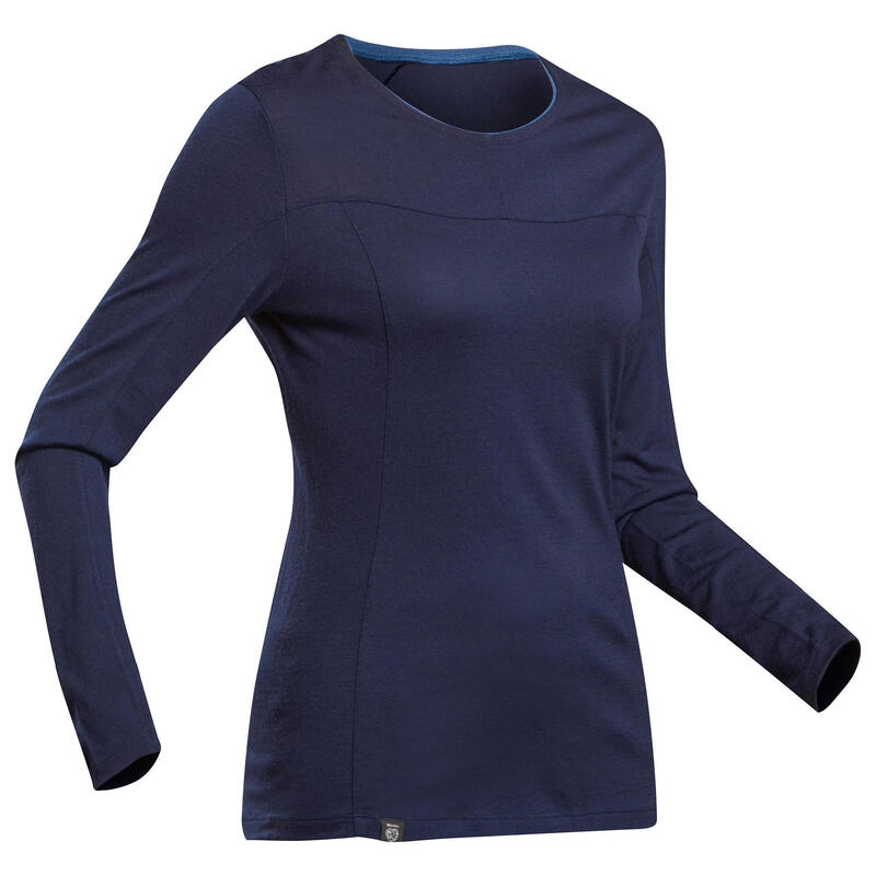 T-shirt en laine mérinos manche longue MT500 - Femme