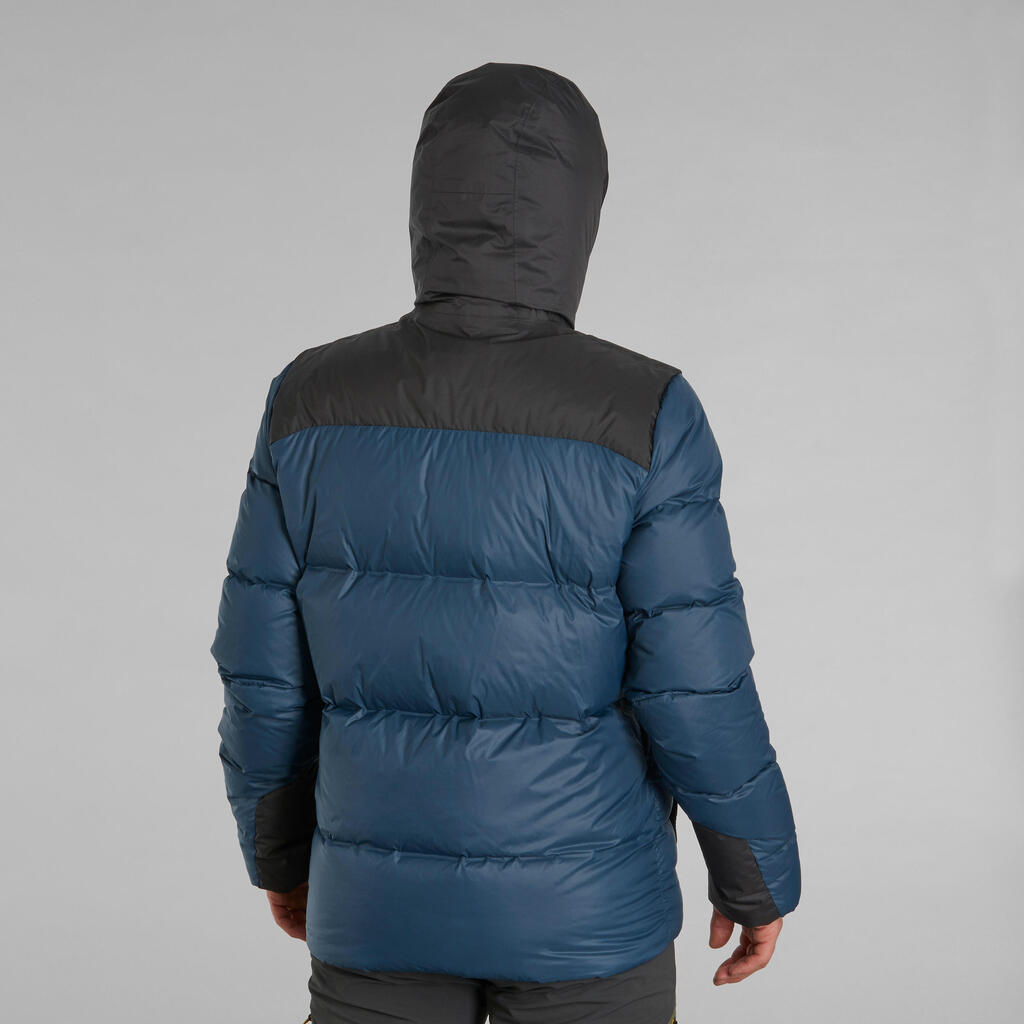Pánska páperová bunda MT900 na horskú turistiku s kapucňou do -18 °C