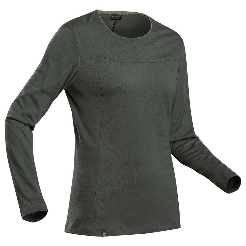 T-shirt en laine mérinos manche longue femme - MT500