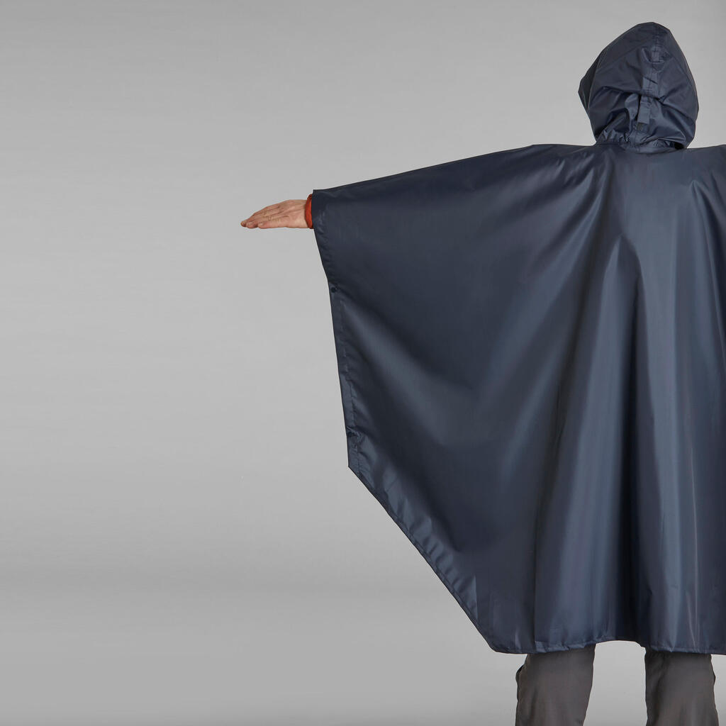 Poncho impermeable de senderismo azul Forclaz MT 100 30 L 