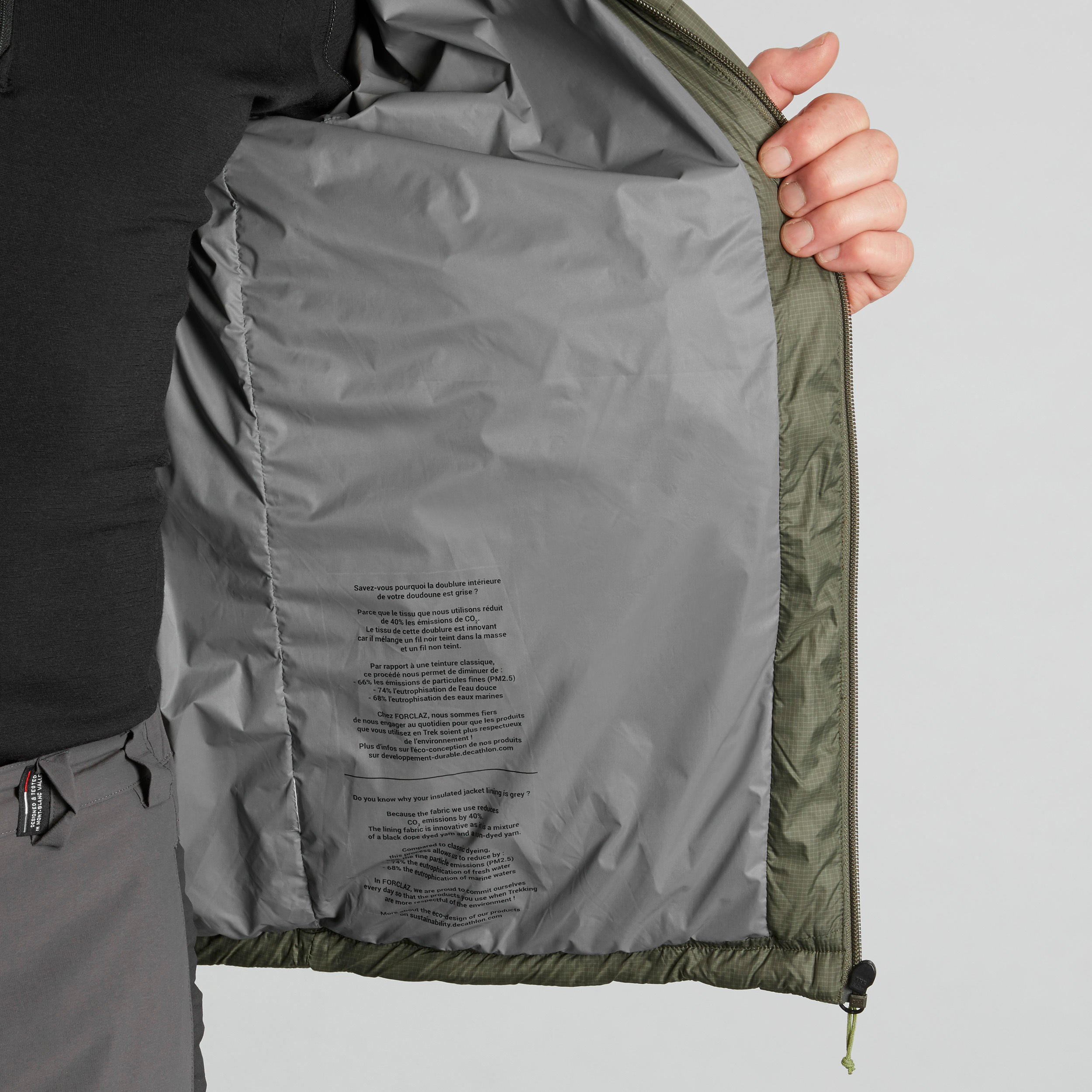 Men's Synthetic Mountain Trekking Hooded Padded Jacket - MT100 - 5°C 7/8