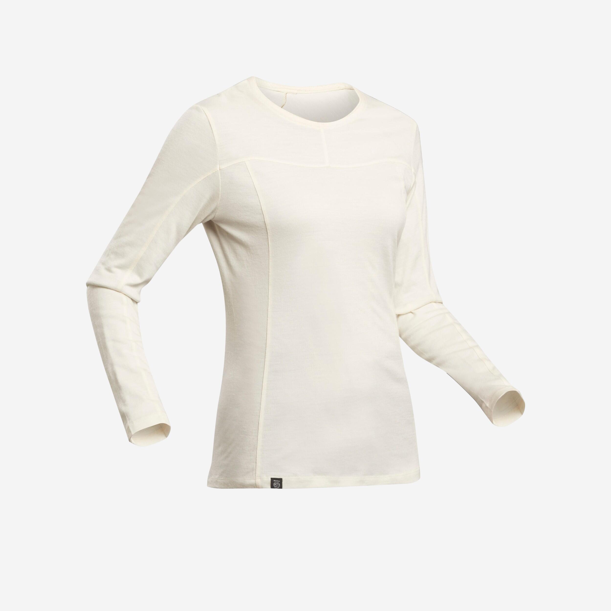 T shirt en laine m rinos sans teinture manche longue femme MT500