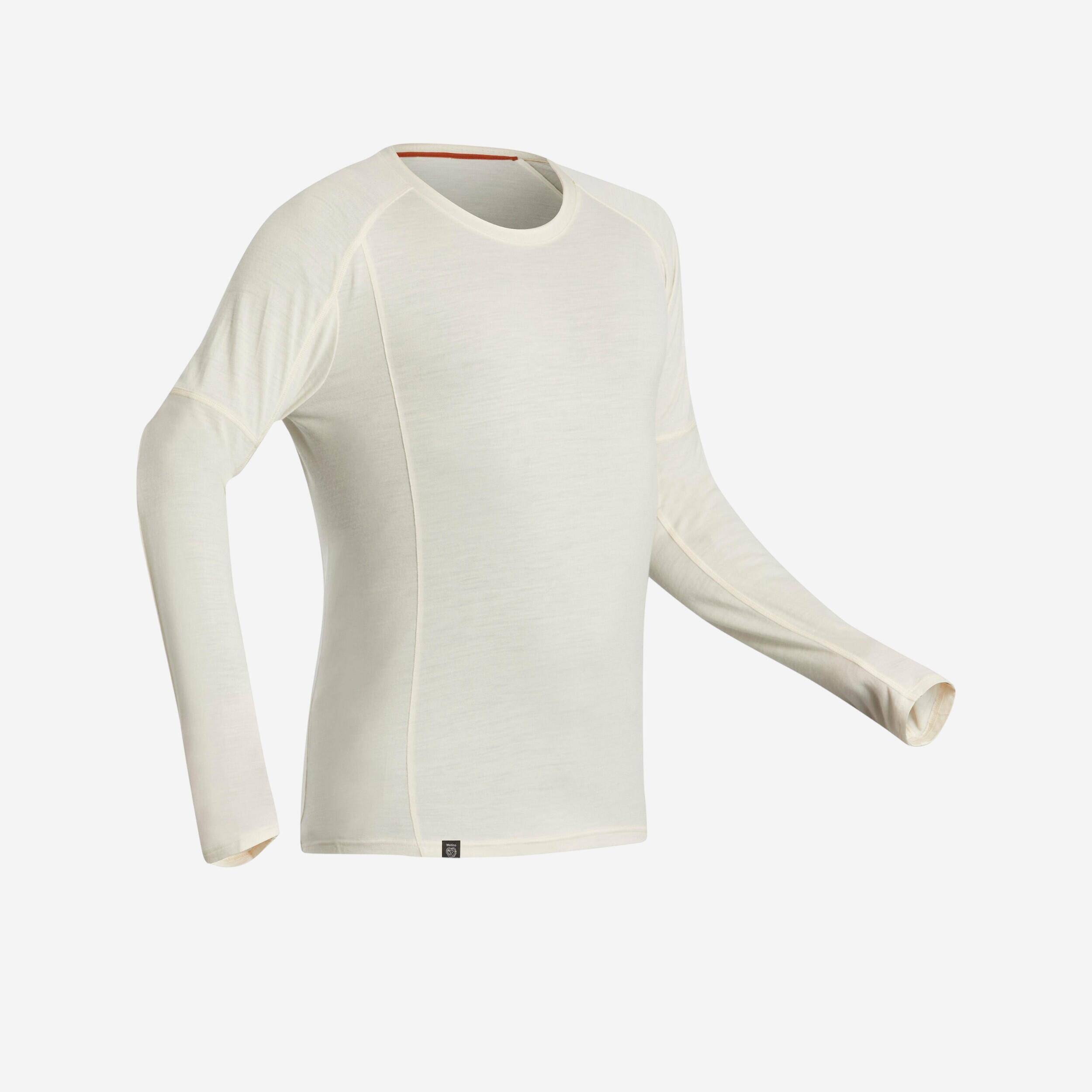 Men's Long-sleeve Undyed Merino Wool T-shirt - MT500 -  1