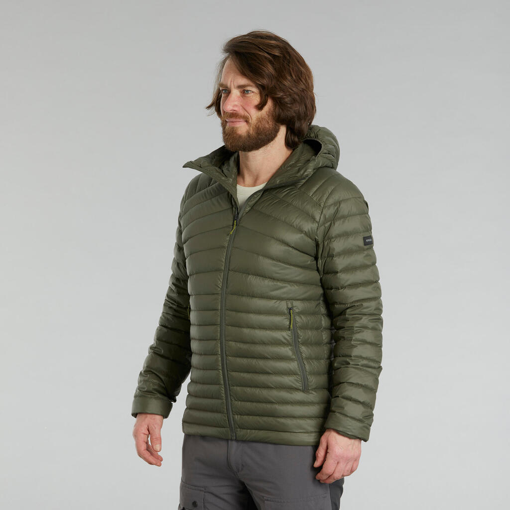 Men’s hiking hooded down jacket -5°C MH100 - Blue
