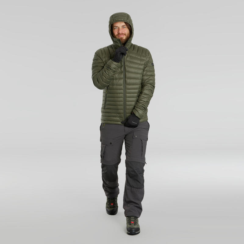 Daunenjacke Herren Kapuze bis -5 °C Trekking - MT100 