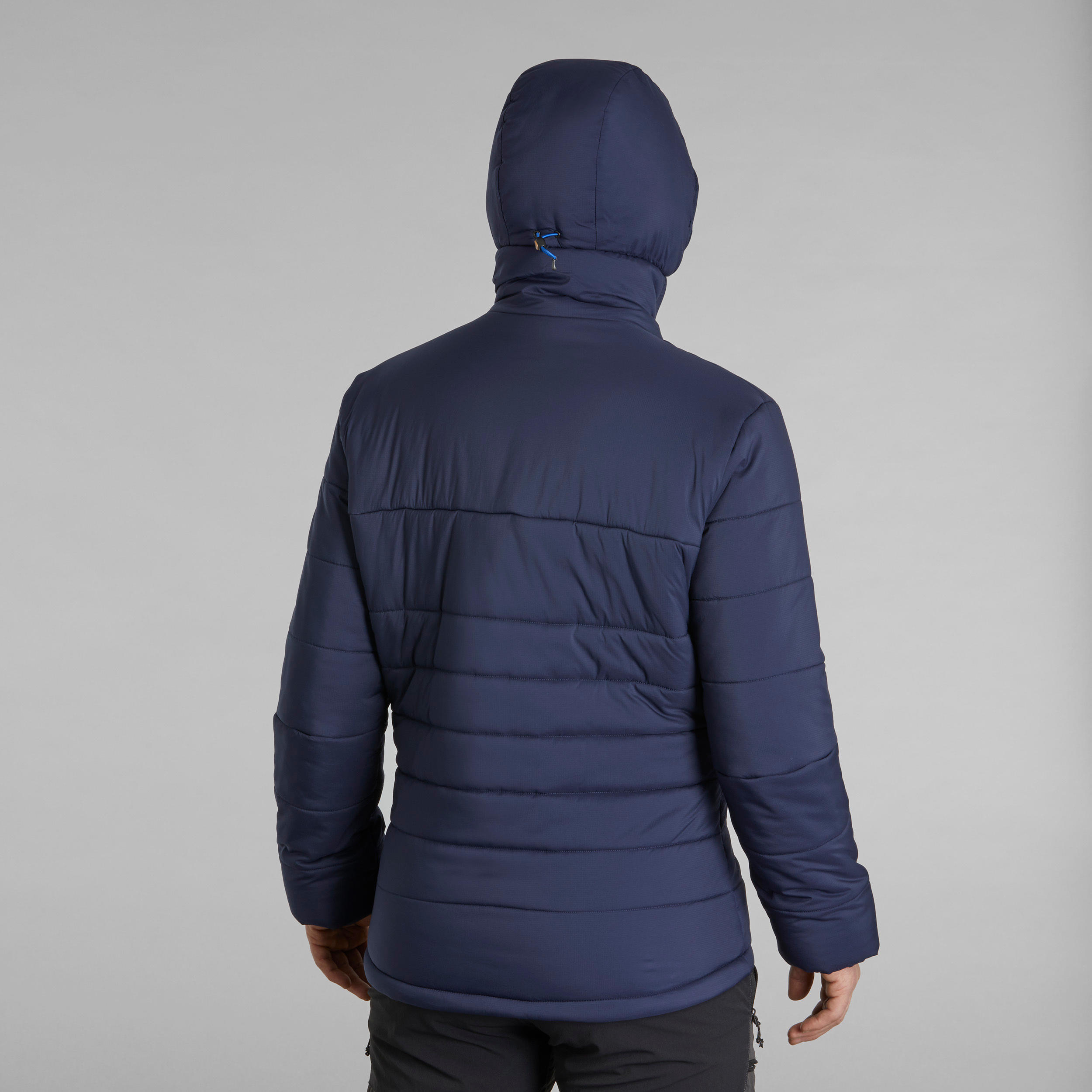 Men s Synthetic Mountain Trekking Padded Jacket TREK 500 with hood 10 C Navy