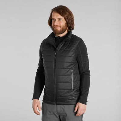 Wattierte Weste Herren Trekking - MT100 schwarz