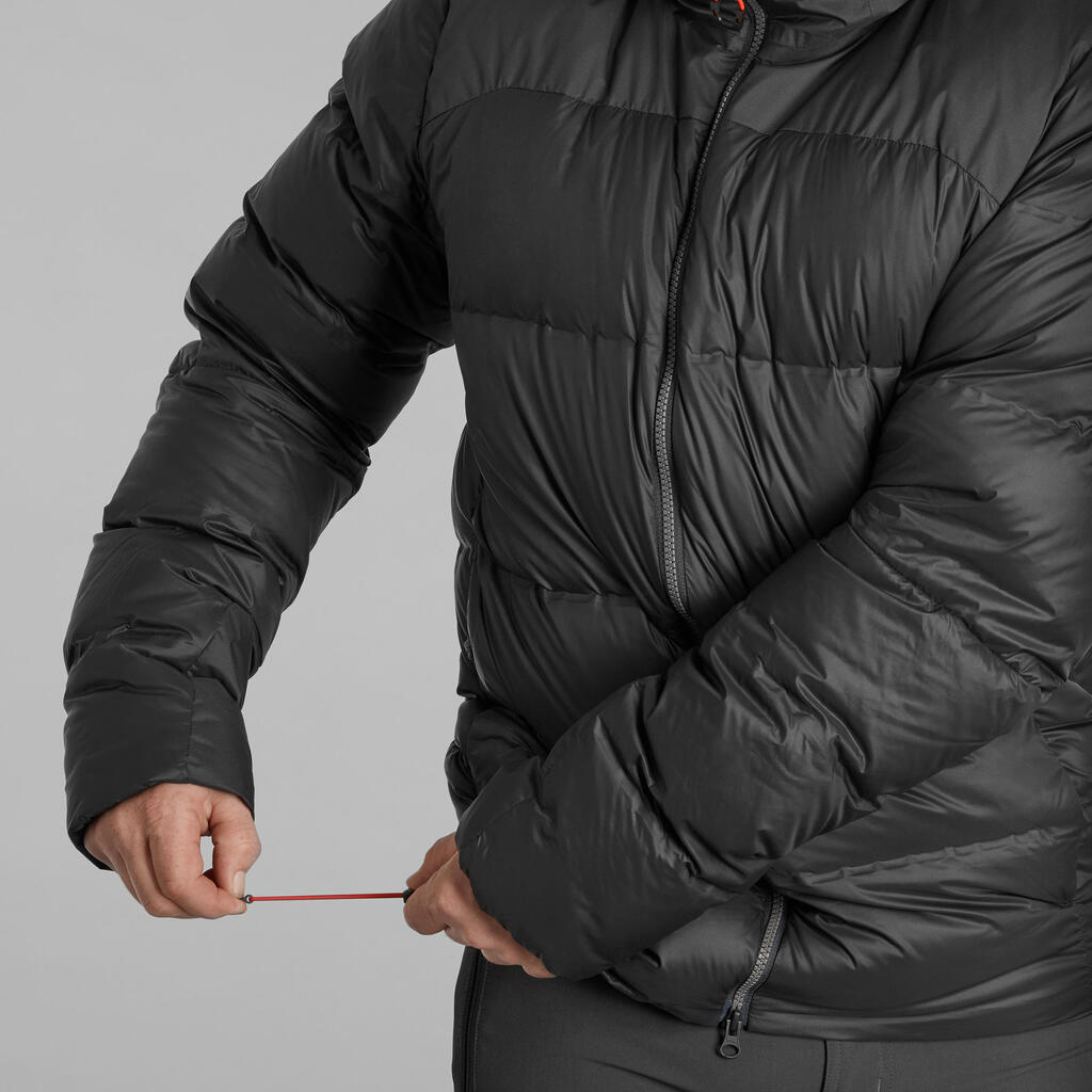 Pánska páperová bunda MT900 na horskú turistiku s kapucňou do -18 °C