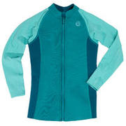 兒童款氯丁橡膠（neoprene）保暖長袖上衣500－淺碧藍色