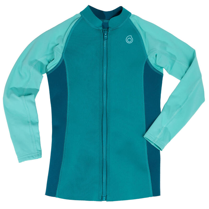 Kid's Long Sleeve Neoprene Thermal Top 500 Turquoise