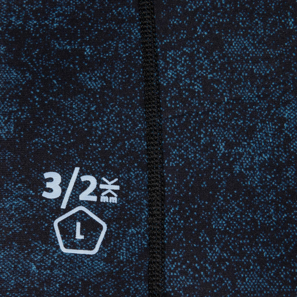 Neoprēna niršanas krekls ar kapuci, 3/2 mm, melns/pelēks