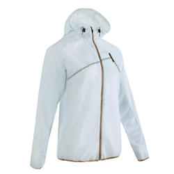 WOMEN'S TRAIL RUNNING JACKET - EVADICT WINDPROOF JACKET - BLUE GREY
