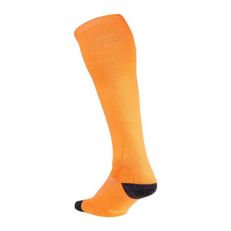 Vaikiškos / suaugusiųjų žolės riedulio kojinės „FH500“, neoninė oranžinė
