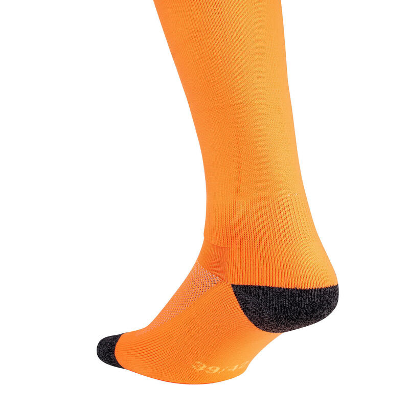 Chaussettes de hockey sur gazon adulte/enfant FH500 orange fluo