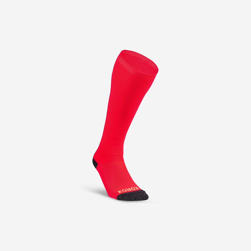 Chaussettes de hockey sur gazon enfant FH500 Rose fluo